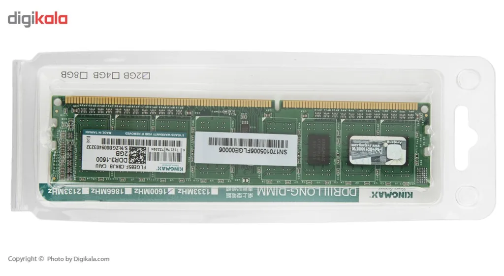 رم دسکتاپ DDR3 تک کاناله 1600 مگاهرتز کینگ مکس ظرفیت 2 گیگابایت