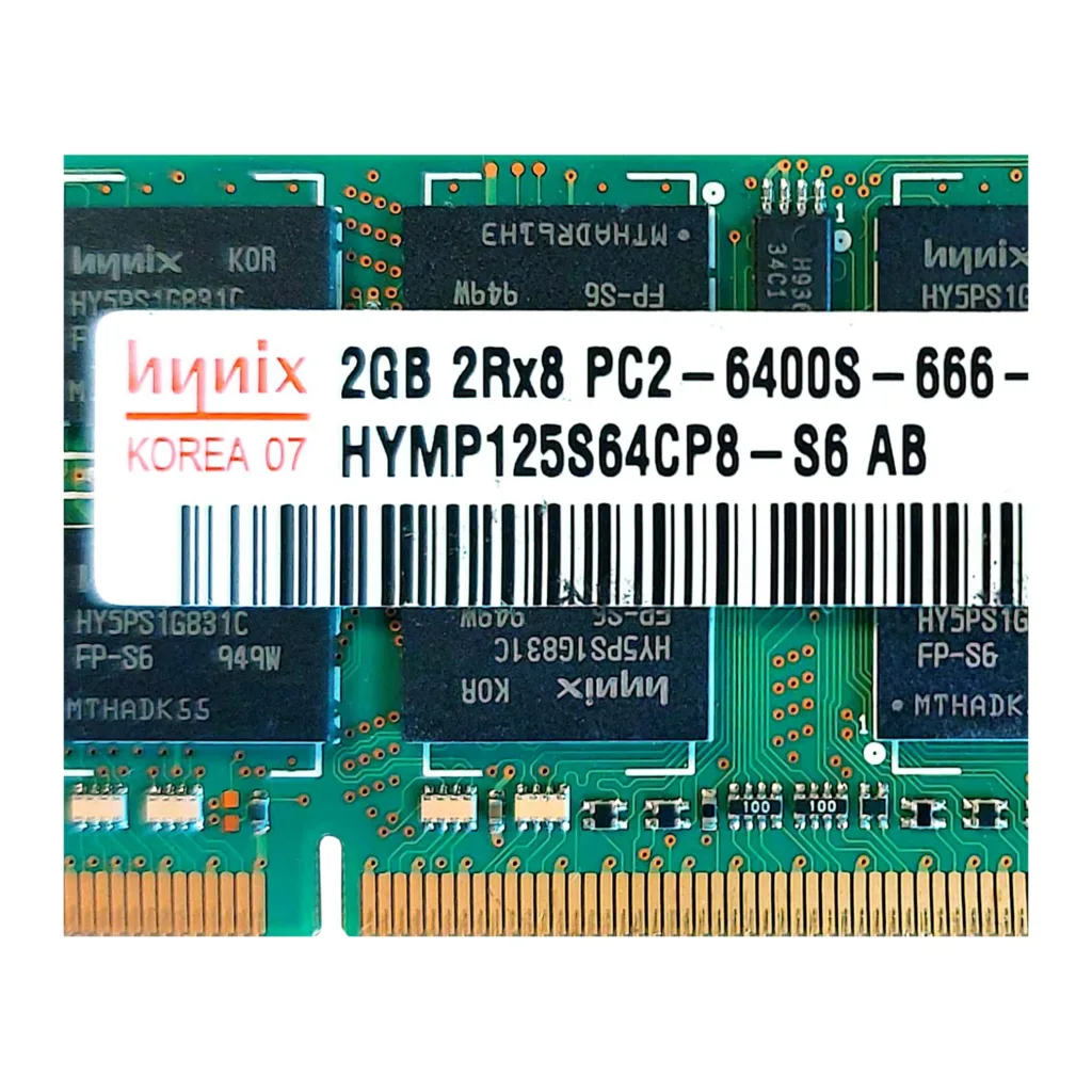 رم لپ تاپ DDR2 تک کاناله 800 مگاهرتز CL12  هاینیکس مدل PC2-6400 ظرفیت 2 گیگابایت