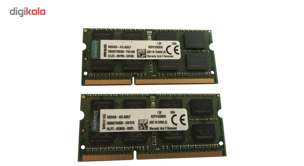 رم لپ تاپ کینگستون مدل DDR3 PC3 12800S ظرفیت 8 گیگابایت