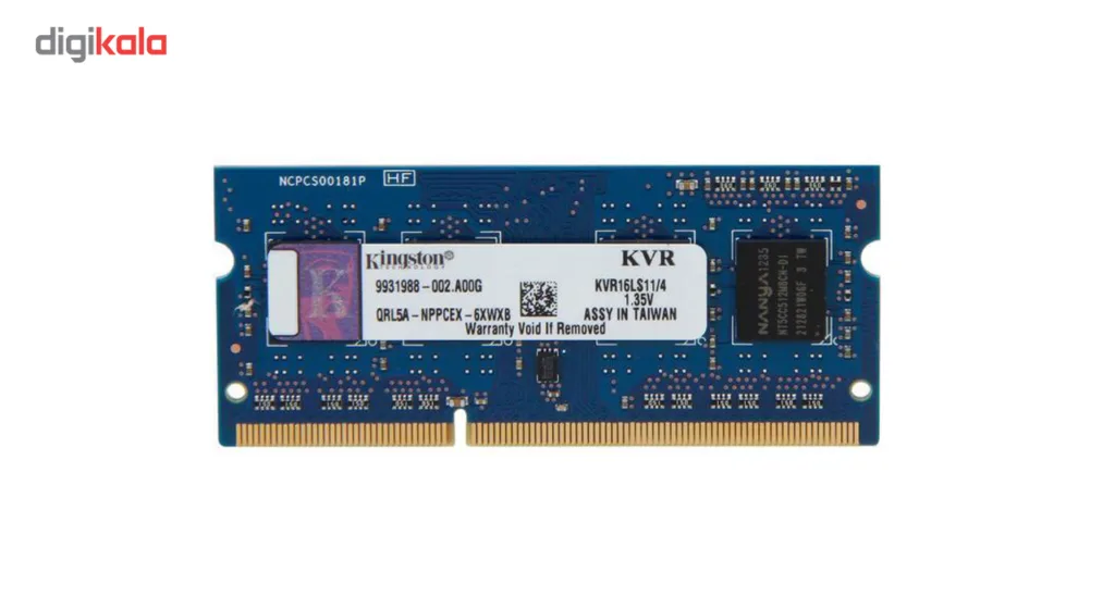 رم لپ تاپ کینگستون مدل 1600 DDR3L PC3L 12800S MHz ظرفیت 4 گیگابایت
