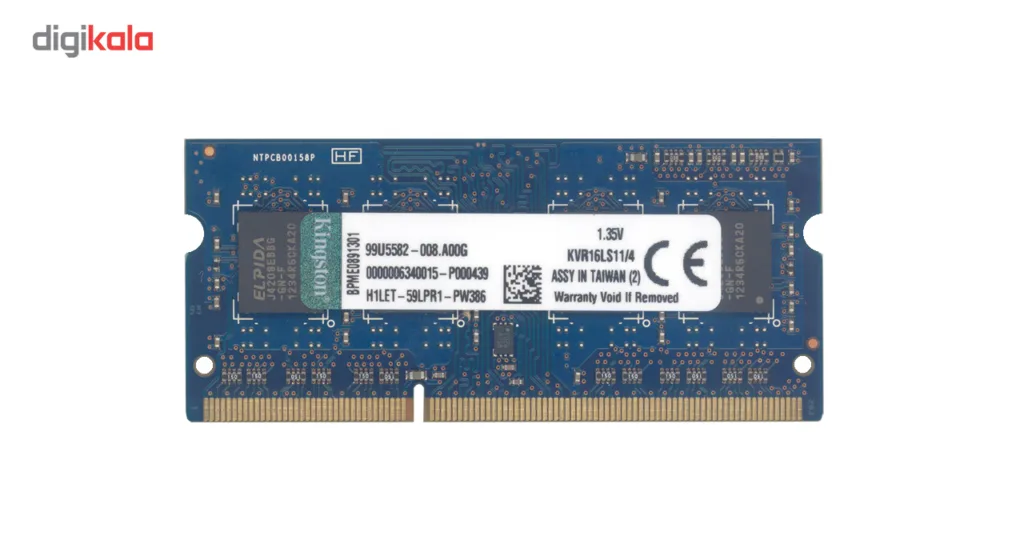 رم لپ تاپ کینگستون مدل 1600 DDR3L PC3L 12800S MHz ظرفیت 4 گیگابایت