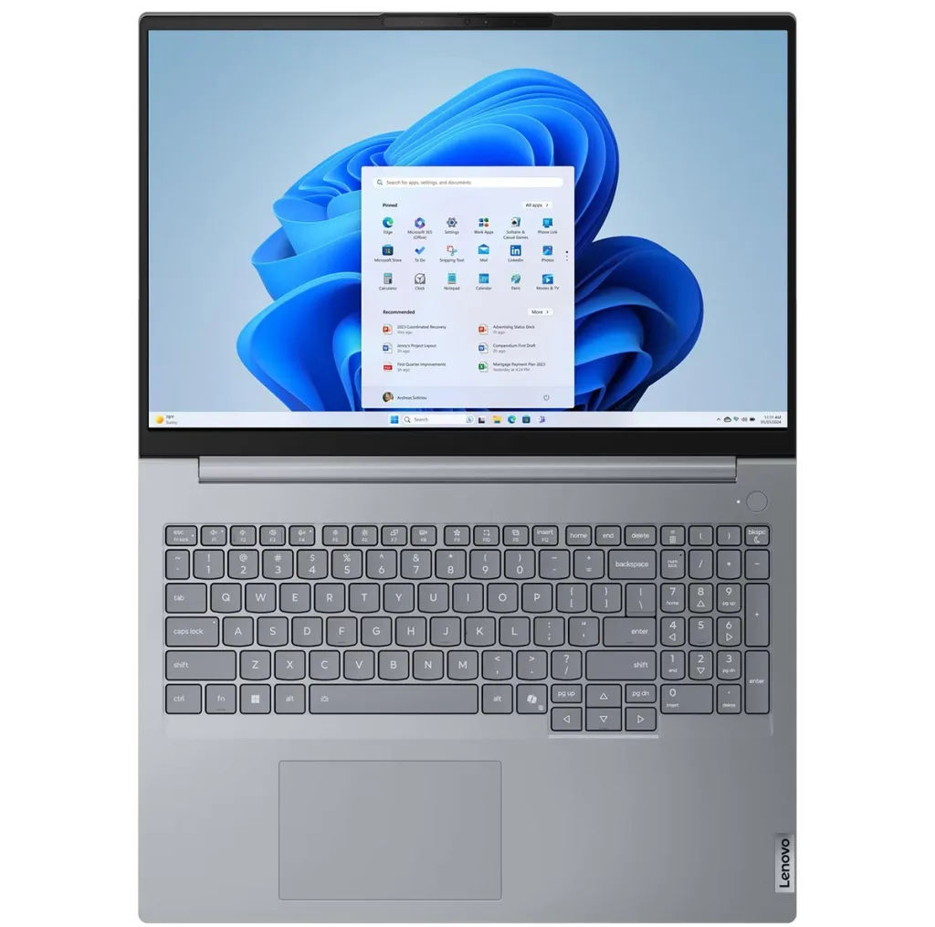 لپ تاپ 16 اینچی لنوو مدل ThinkBook 16 G8 IAL-Core Ultra 7 255H-16GB DDR5 5600MHz-512GB SSD-IPS 60Hz-Backlit-Fingerprint