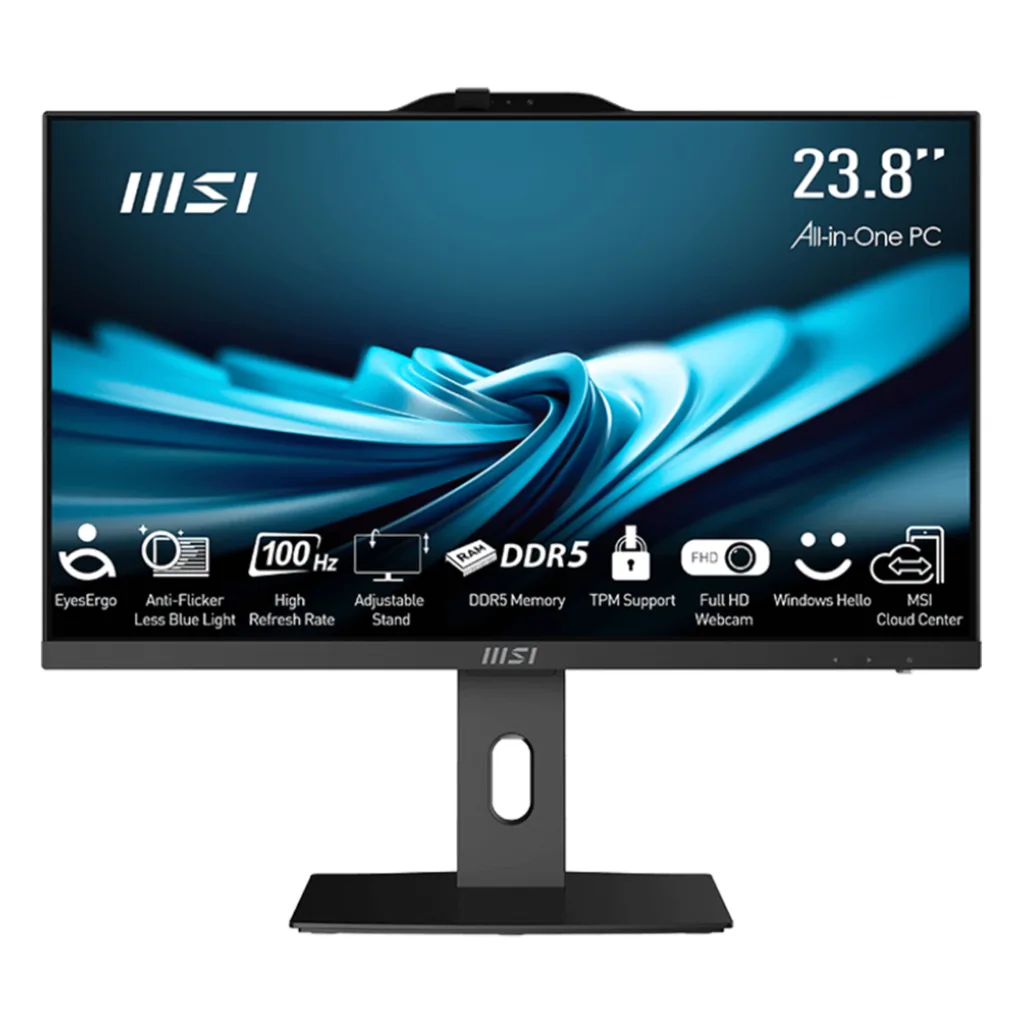 کامپیوتر همه کاره 23.8 اینچ ام اس آی مدل PRO AP242P 14M با پردازنده Core i5 14400 رم 16 گیگابایت از نوع DDR5 حافظه داخلی یک ترابایت SSD کارت گرافیک UHD Graphics (integrated) نمایشگر از نوع IPS