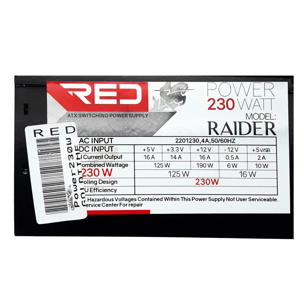 منبع تغذیه کامپیوتر رد مدل RAIDER