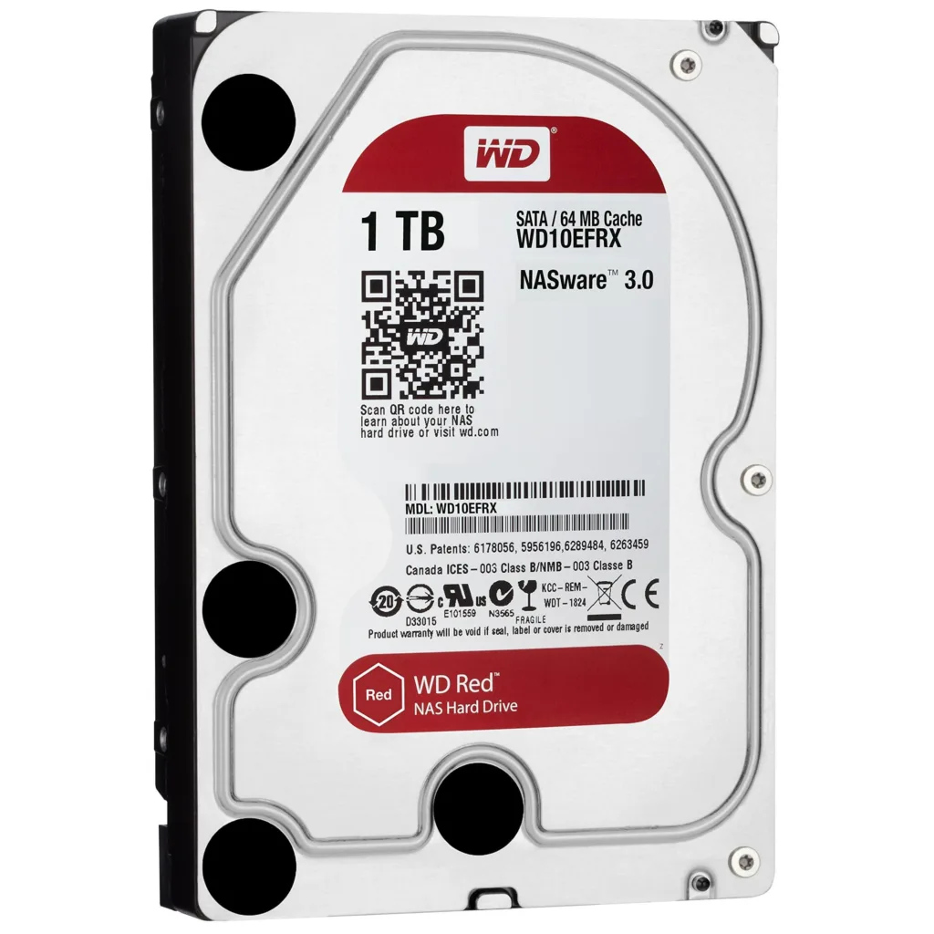 هارددیسک اینترنال وسترن دیجیتال مدل Red WD10EFRX ظرفیت 1 ترابایت