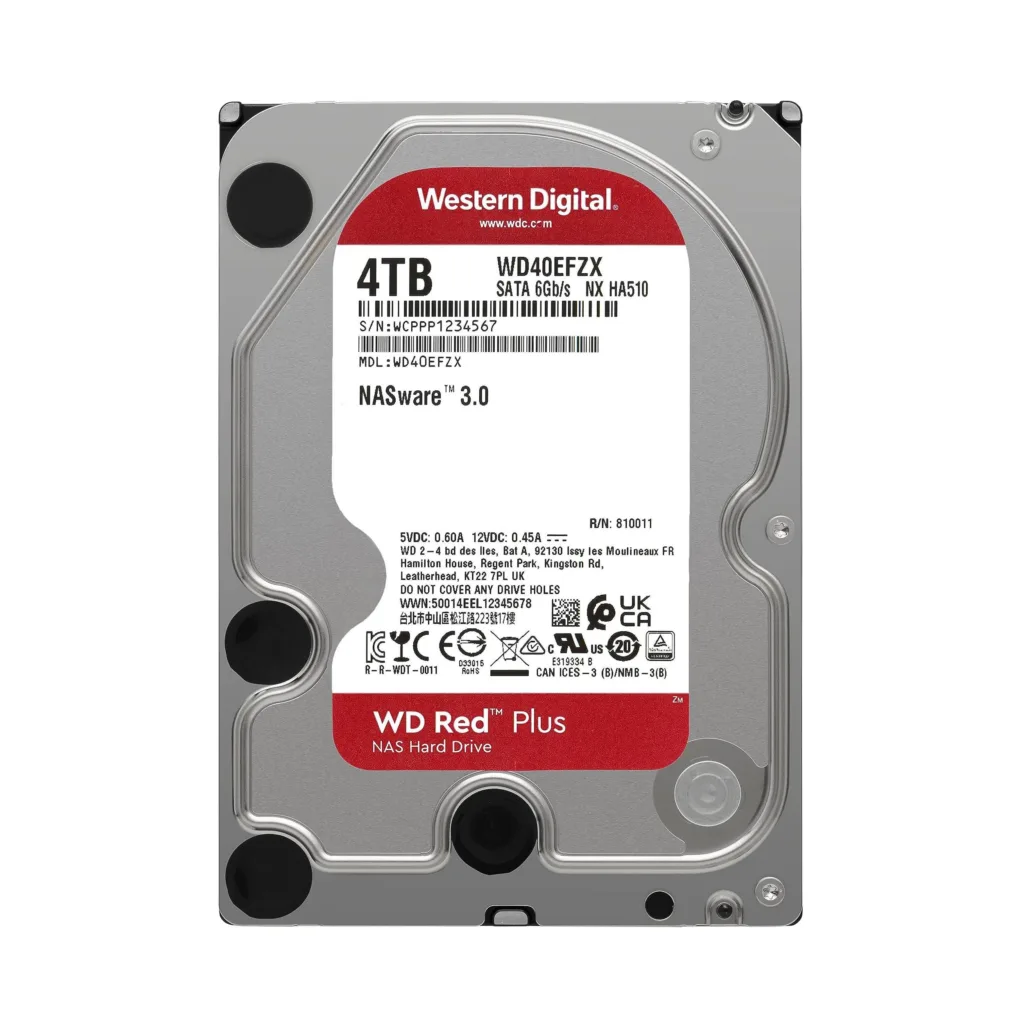 هارد دیسک اینترنال وسترن دیجیتال مدل RED PLUS WD40EFPX ظرفیت 4 ترابایت