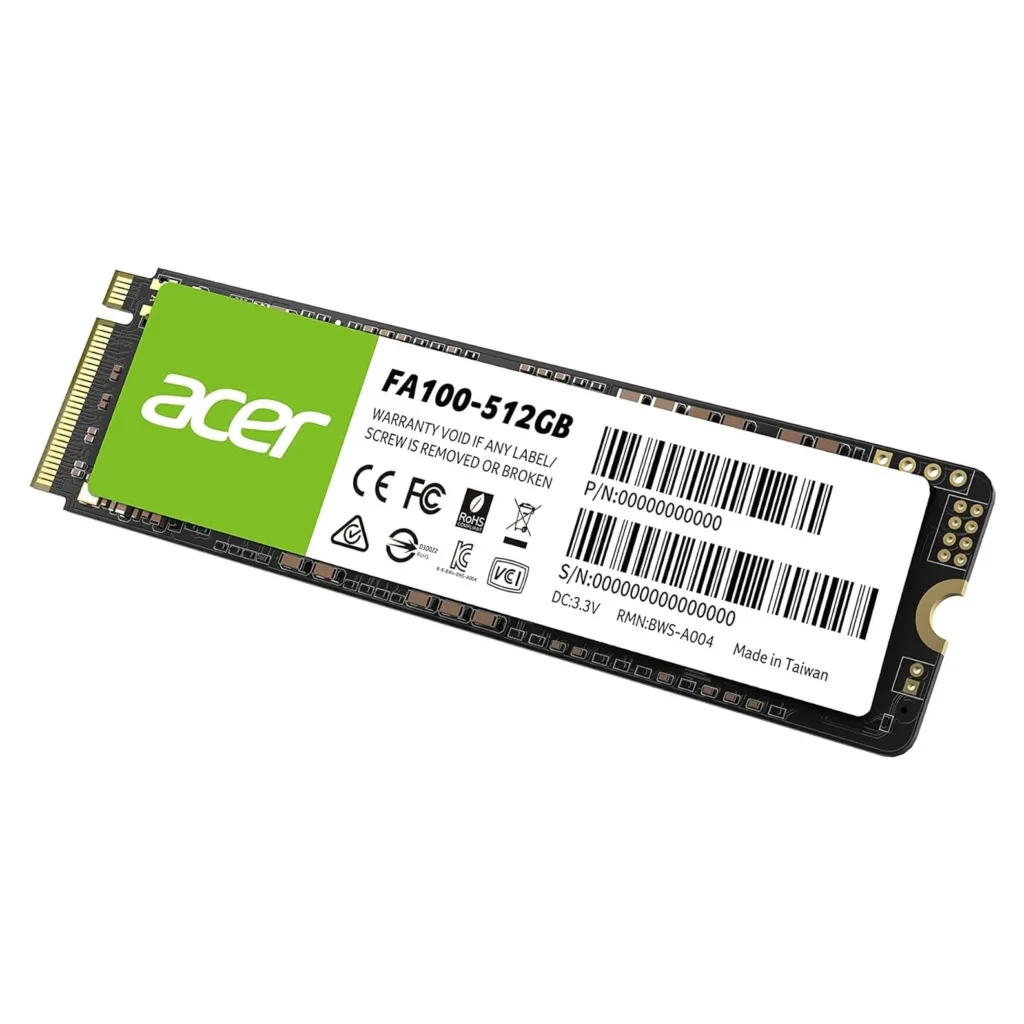 اس اس دی اینترنال PCIe Gen3 x4 ایسر مدل FA100 ظرفیت 512 گیگابایت
