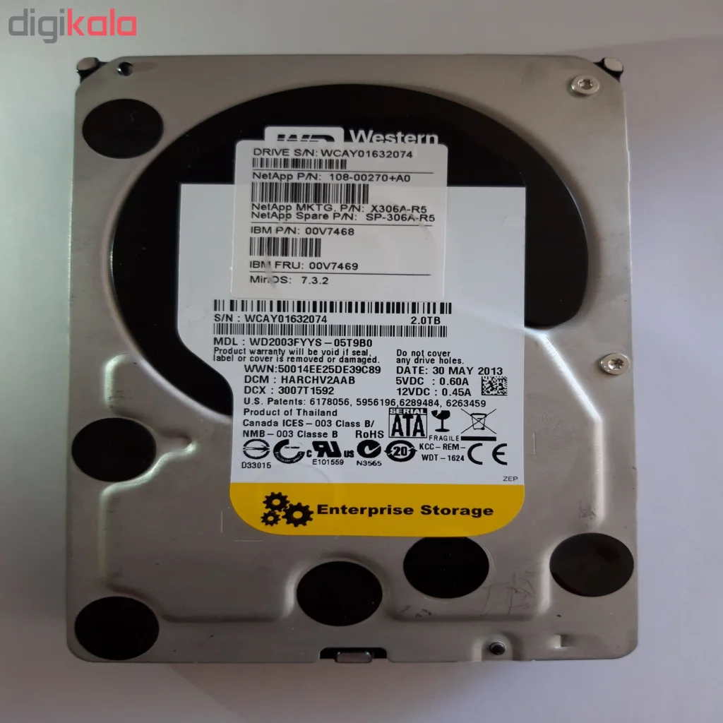 هارددیسک اینترنال وسترن دیجیتال مدل Black WD2003FYYS ظرفیت 2 ترابایت