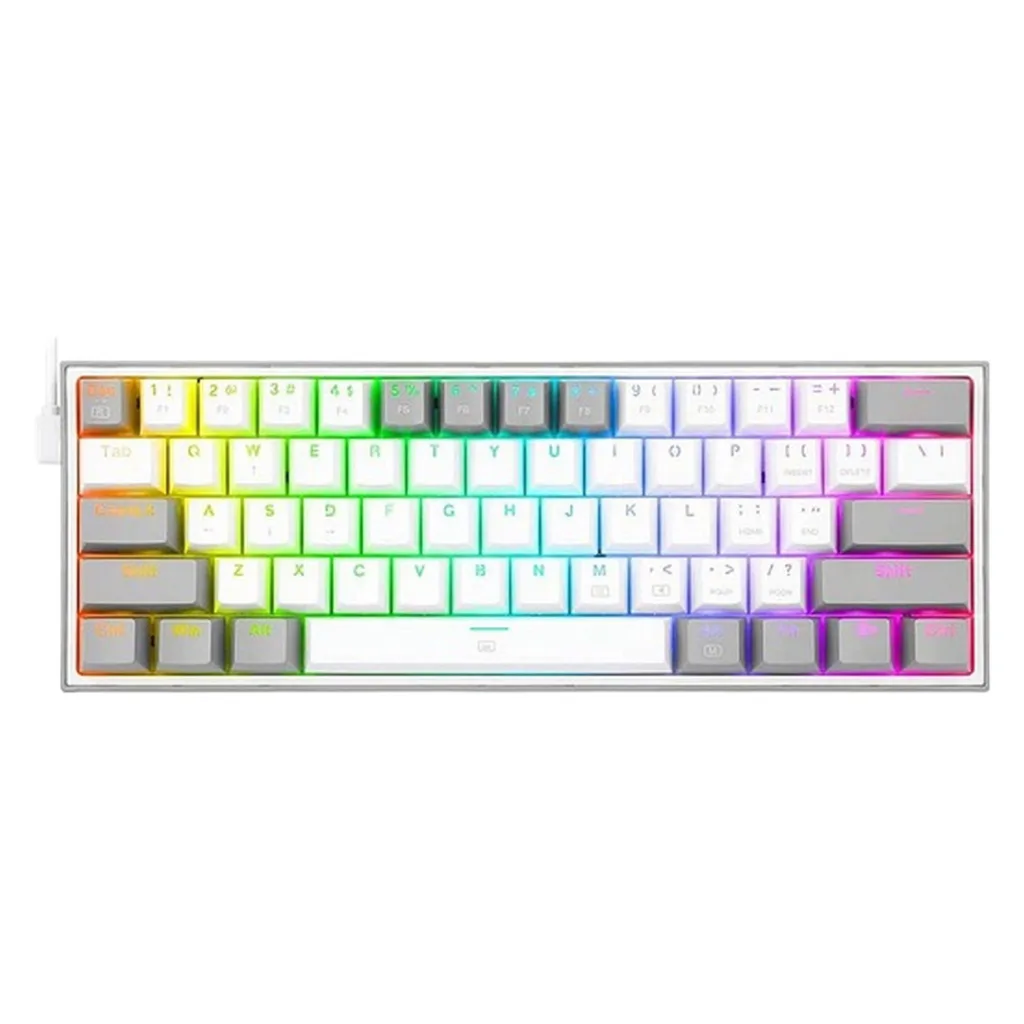 کیبورد مخصوص بازی ردراگون مدل FIZZ K617 WHITE/GREY