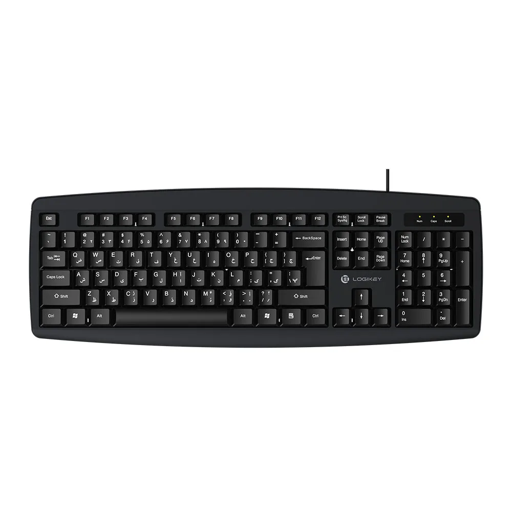کیبورد با سیم لاجی کی مدل K113B، سوییچ ممبران، Full-Size