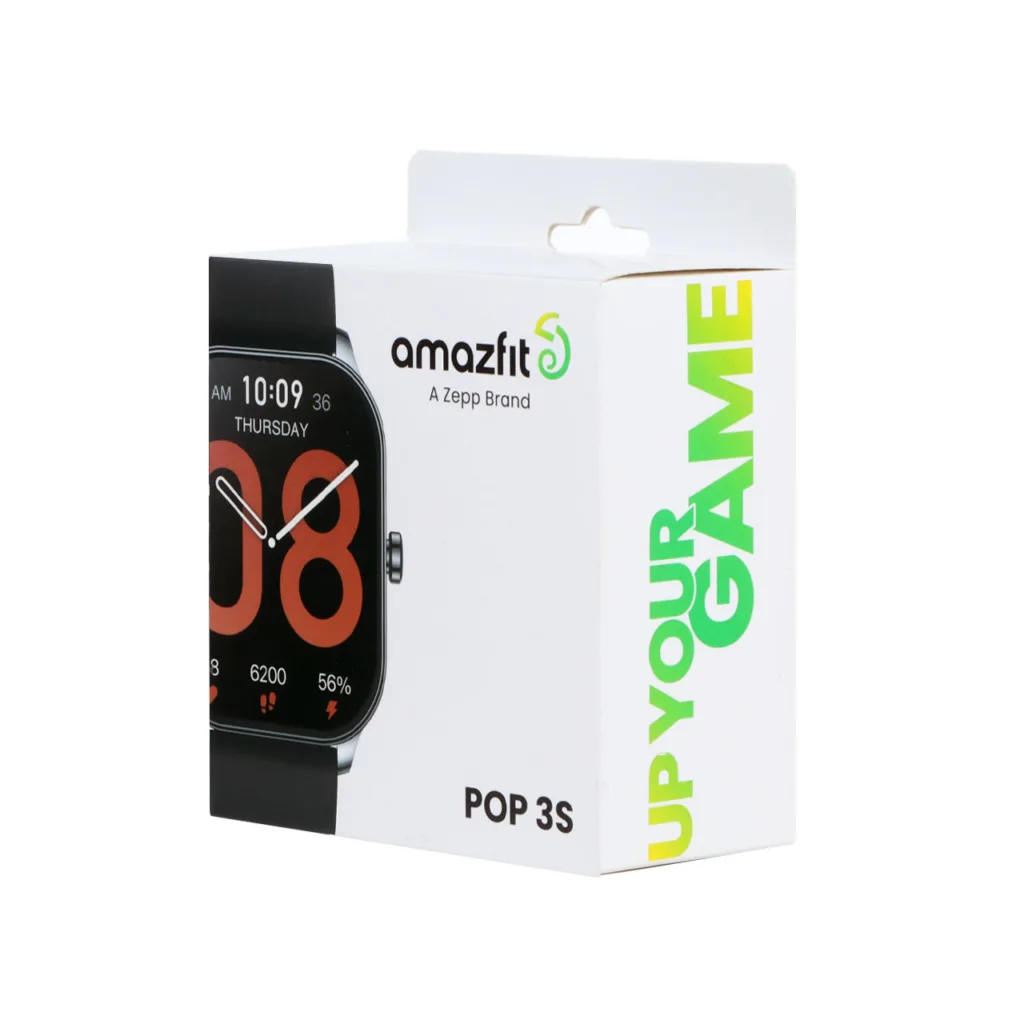 ساعت هوشمند امیزفیت مدل Pop 3S دارای قابلیت های کنترل موسیقی (Music Player)، قابلیت مکالمه از طریق بلوتوث بند سیلیکون
