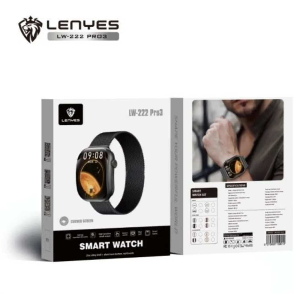ساعت هوشمند 2.2 اینچی لنیز مدل LW-222Pro3 با بند سیلیکونی