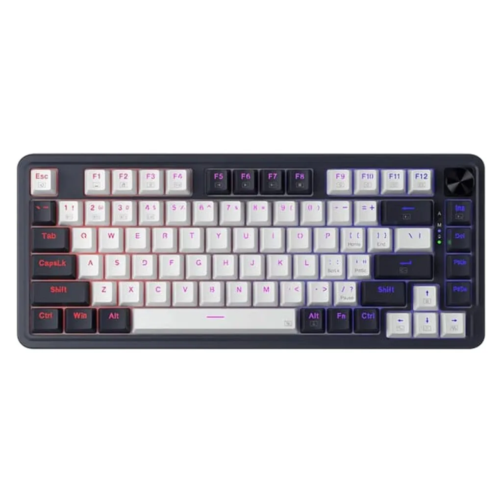 کیبورد گیمینگ ردراگون مدل K673 PRO WB، سوییچ مکانیکال قرمز، Tenkeyless، نورپردازی RGB