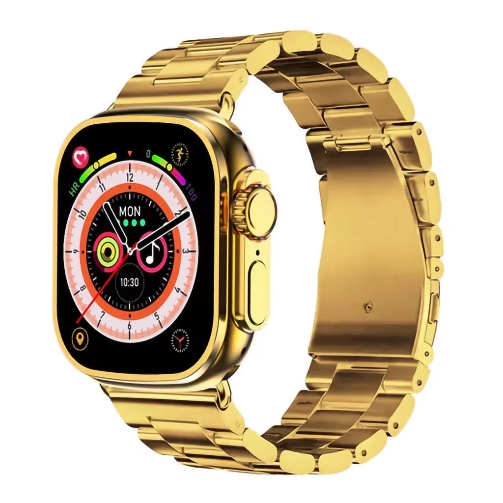 ساعت هوشمند مدل H20 ULTRA 49mm دارای صفحه نمایش رنگی و لمسی، کنترل موسیقی (Music Player)، کنترل سطح اکسیژن خون، قابلیت مکالمه از طریق بلوتوث بند استیل به همراه هندزفری
