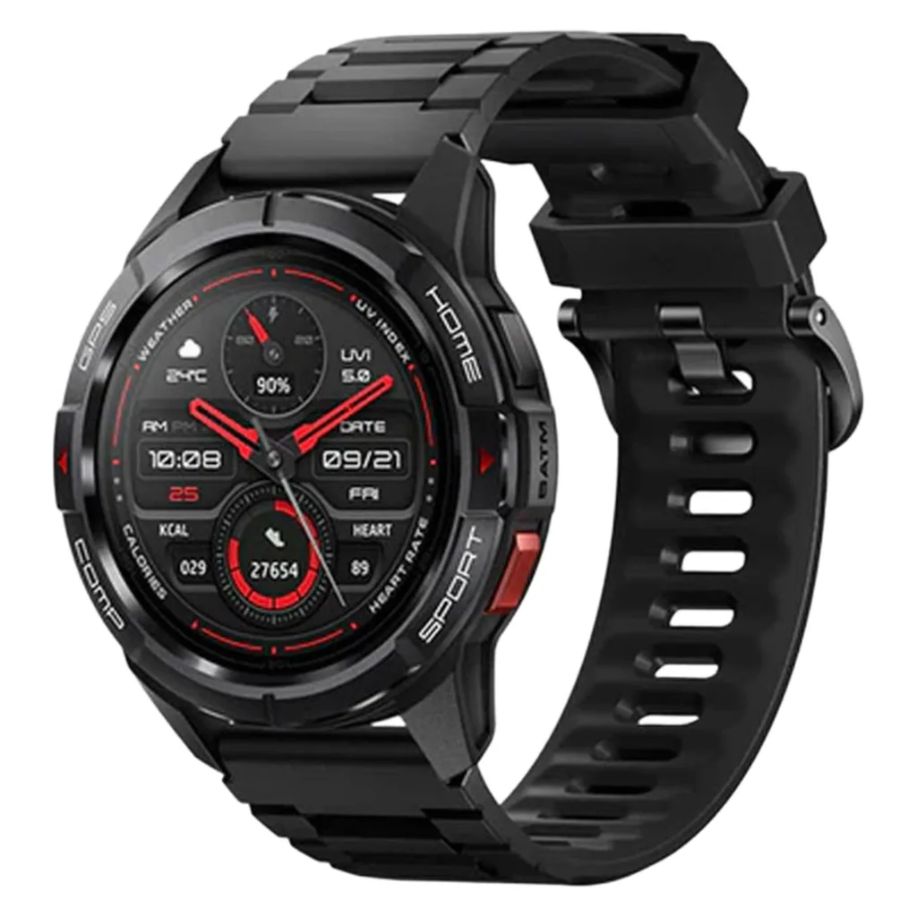 ساعت هوشمند میبرو مدل GS Active بند سیلیکونی، ضد آب، 150 حالت ورزشی، صفحه نمایش AMOLED، سنسور اکسیژن خون، شمارش ضربان قلب
