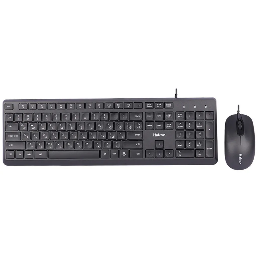 کیبورد و ماوس هترون مدل HKC215، سوییچ ممبران، Full-size