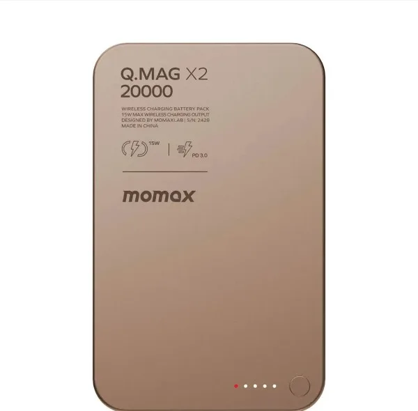 پاوربانک مومکس مدل Q.Mag X2 IP133 ظرفیت 20000 میلی آمپر ساعت