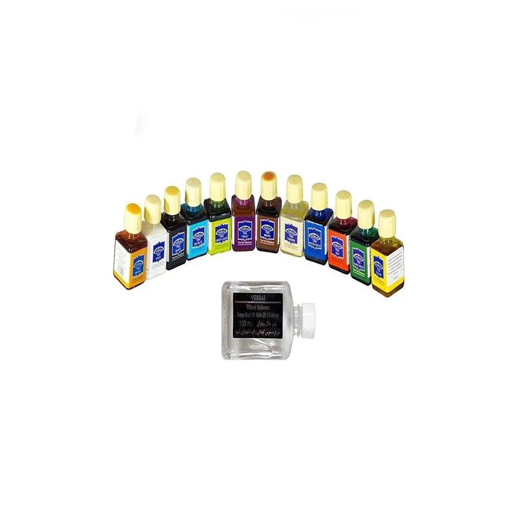 رنگ ویترای ورسای کد v95 حجم 30 میلی لیتر مجموعه 12 عددی به همراه تینر