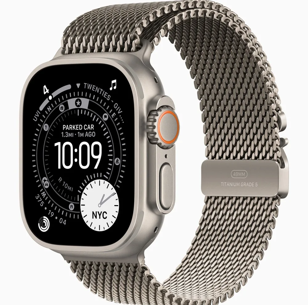 ساعت هوشمند 49 میلی متری اپل مدل Ultra 3 Natural Titanium Case با بند Titanium Milanese