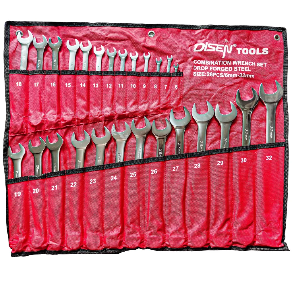 آچار یکسر تخت و یکسر رینگی دیزین تولز مدل D.S-26 PC مجموعه 26 عددی