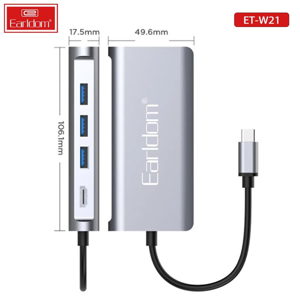 هاب 8 پورت USB-C ارلدام مدل 8IN1 W21