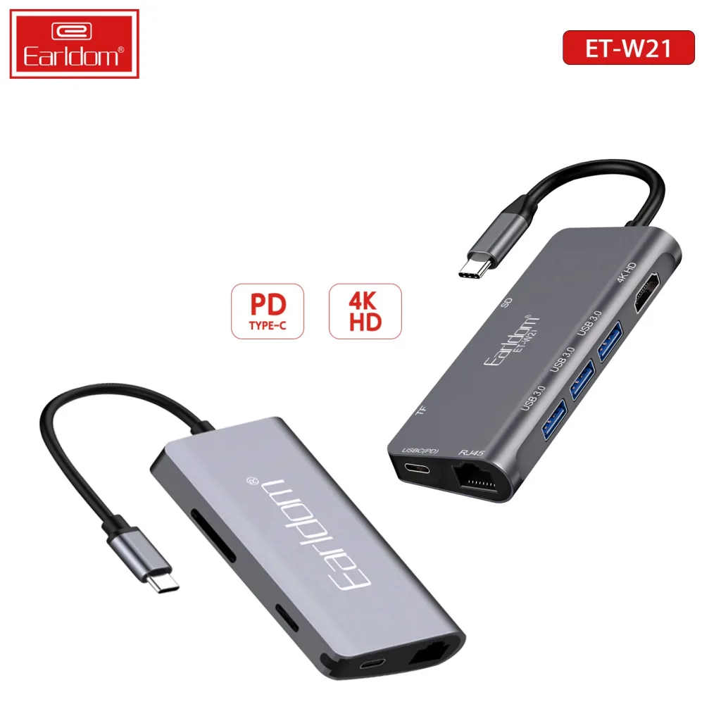 هاب 8 پورت USB-C ارلدام مدل 8IN1 W21
