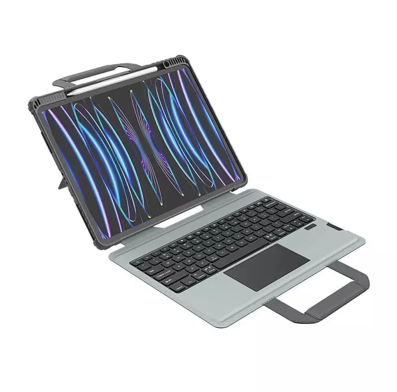 کیف کلاسوری کیبورد دار نیلکین مدل Bumper Go Keyboard مناسب برای تبلت اپل iPad Air 13 2024 / iPad Pro 12.9 2022 / 2021 / 2020