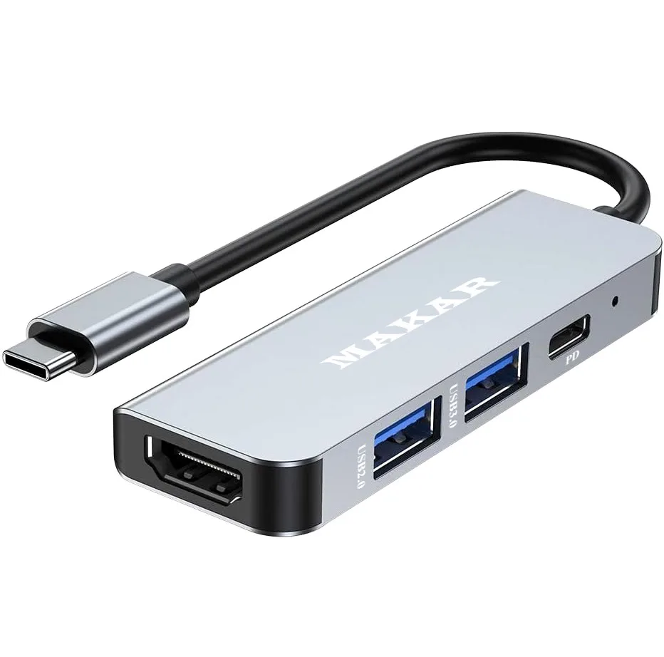 هاب ۴ پورت و مبدل USB-C به HDMI ماکار مدل MK-S-HDMI