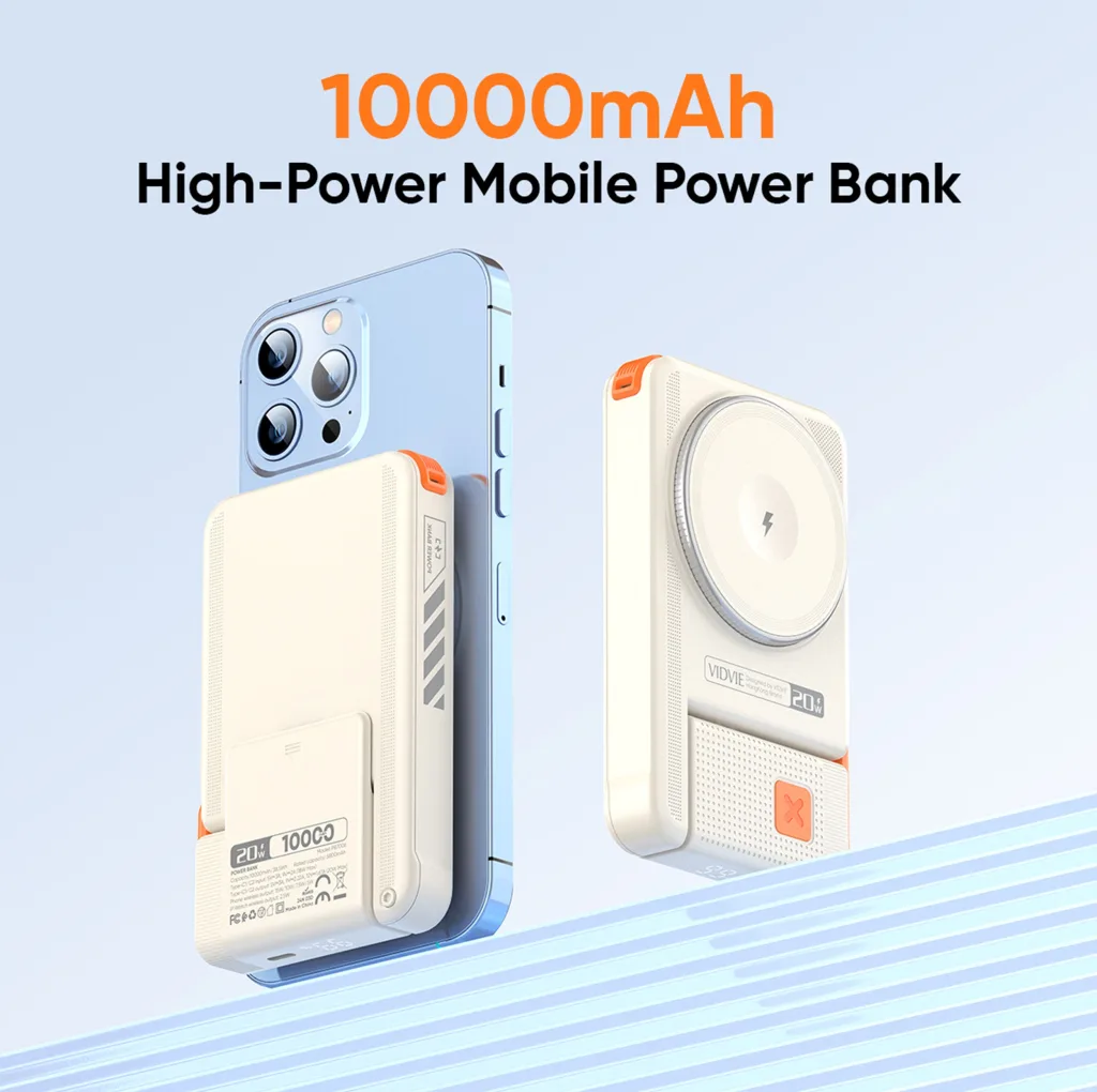 پاوربانک 20 وات ویدوی مدل PB7006 ظرفیت 10000 میلی‌آمپرساعت