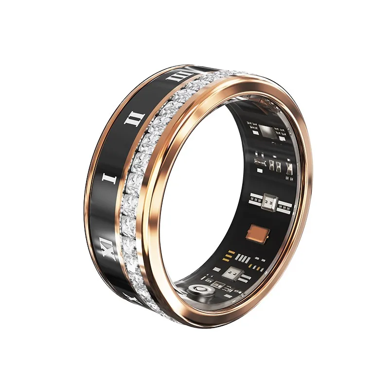 حلقه هوشمند اسمارت رینگ مدل V2-diamond رنگ رزگلد مشکی