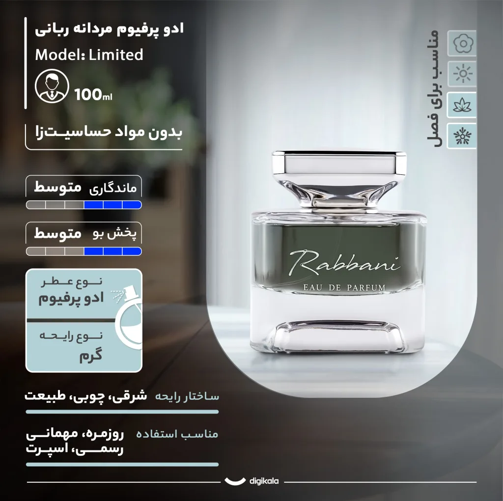 ادو پرفیوم مردانه ربانی مدل Limited با رایحه گرم حجم 100 میلی لیتر