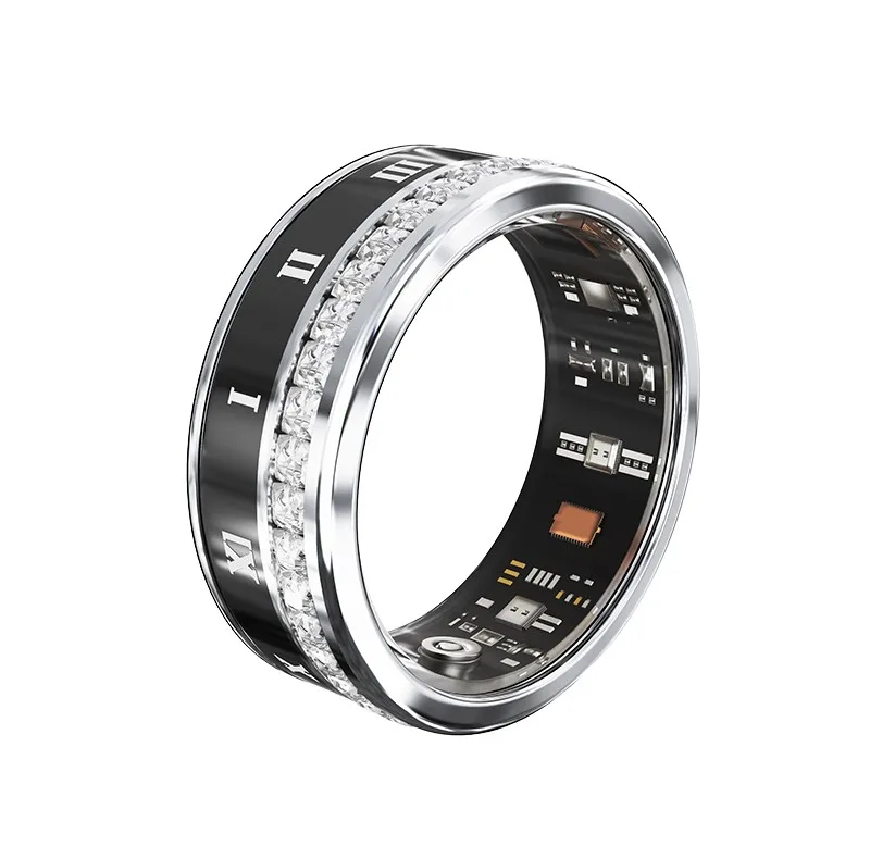 حلقه هوشمند اسمارت رینگ مدلV2-diamond رنگ نقره ای مشکی