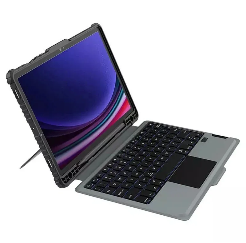 کیف کلاسوری کیبورد دار نیلکین مدل Bumper Combo Backlit مناسب برای تبلت سامسونگ Galaxy Tab S10 Plus / S9 Plus