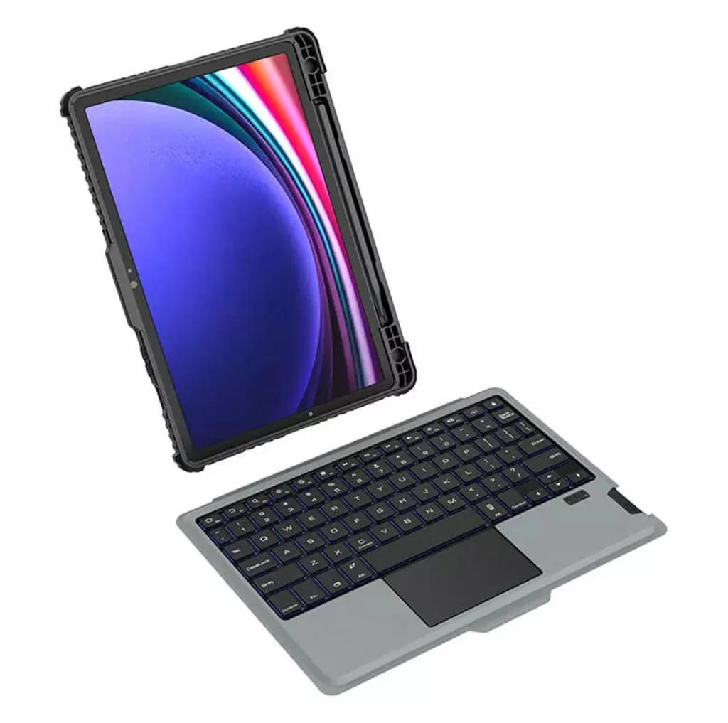 کیف کلاسوری کیبورد دار نیلکین مدل Bumper Combo Backlit مناسب برای تبلت سامسونگ Galaxy Tab S9 Plus