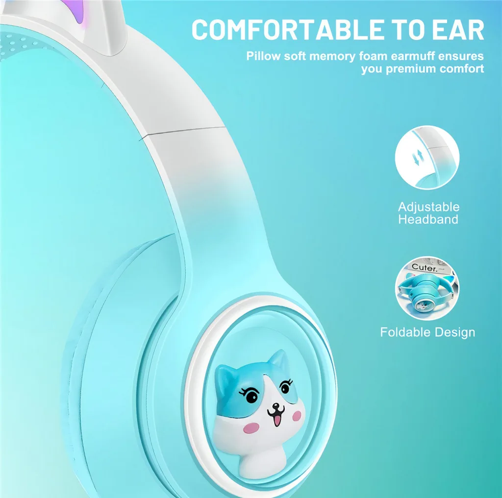 هدفون بیسیم طرح گربه مدل hifi akz51