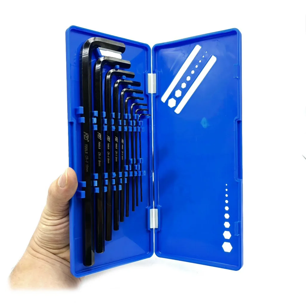 آچار آلن بلند ای زد دی مدل جعبه دار کد CR-V-9PCS مجموعه 9 عددی