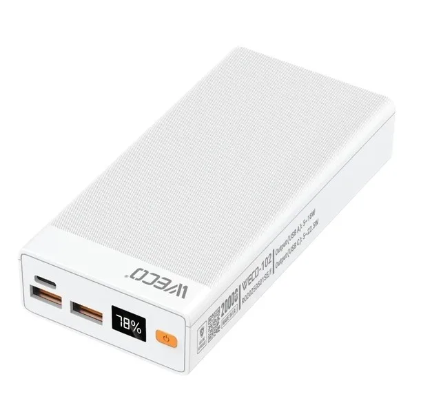 پاوربانک 22.5 وات اپی مکس مدل  Weco-102  ظرفیت 20000 میلی‌آمپرساعت