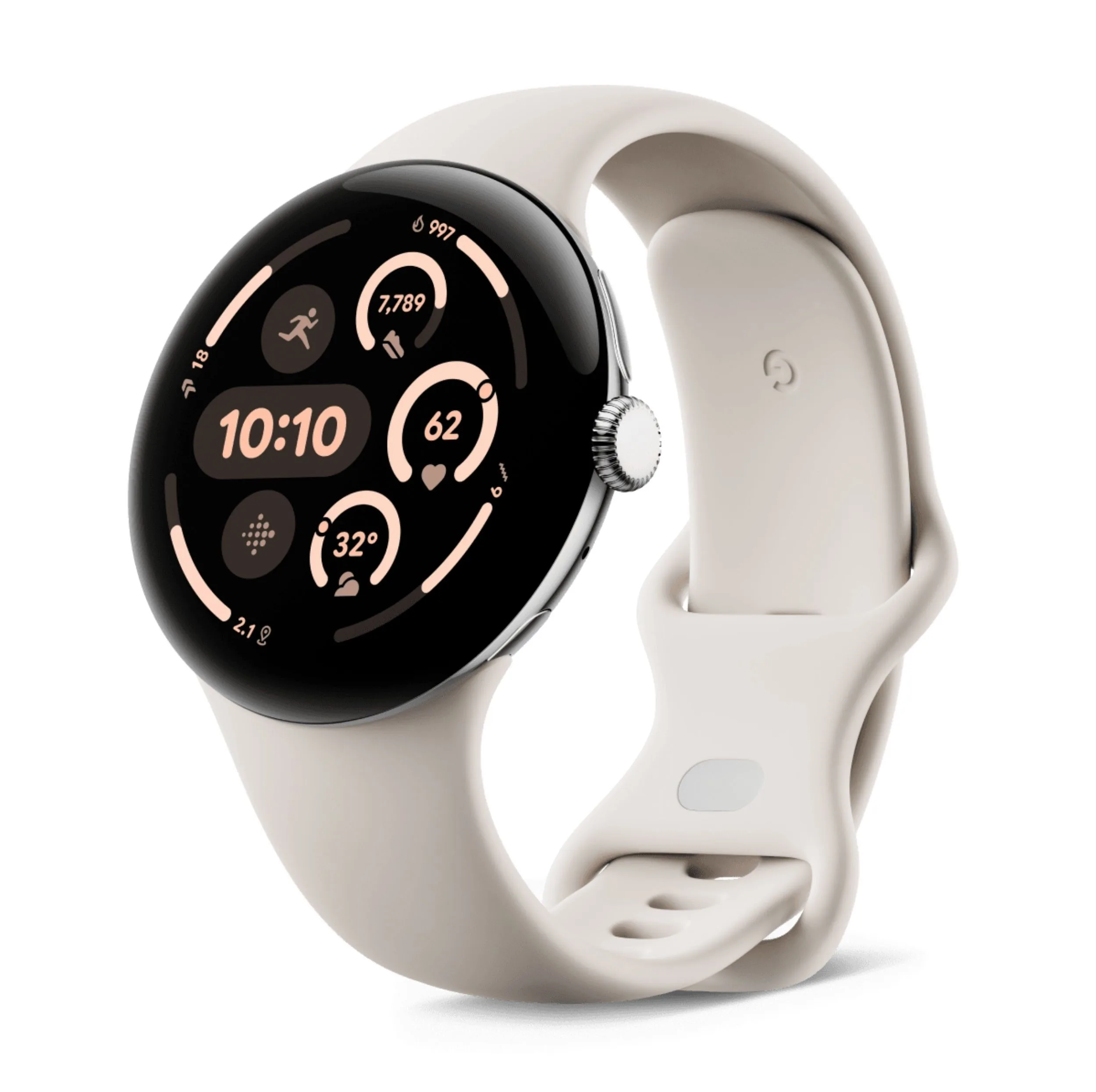 ساعت هوشمند 45 میلی‌متری گوگل مدل Pixel Watch 3 با بند سیلیکونی
