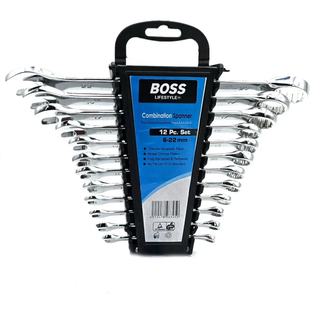 آچار یکسر تخت و یکسر رینگی باس مدل 6-22MM مجموعه 12 عددی