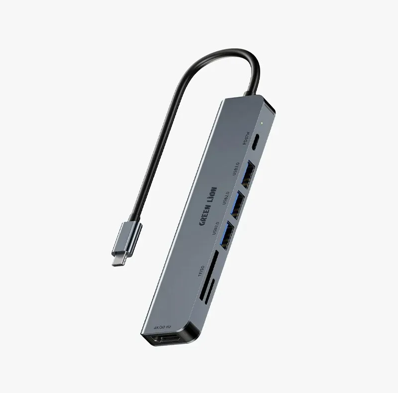 هاب 7 پورت USB-C گرین لاین مدل GN7N1CHUBGY
