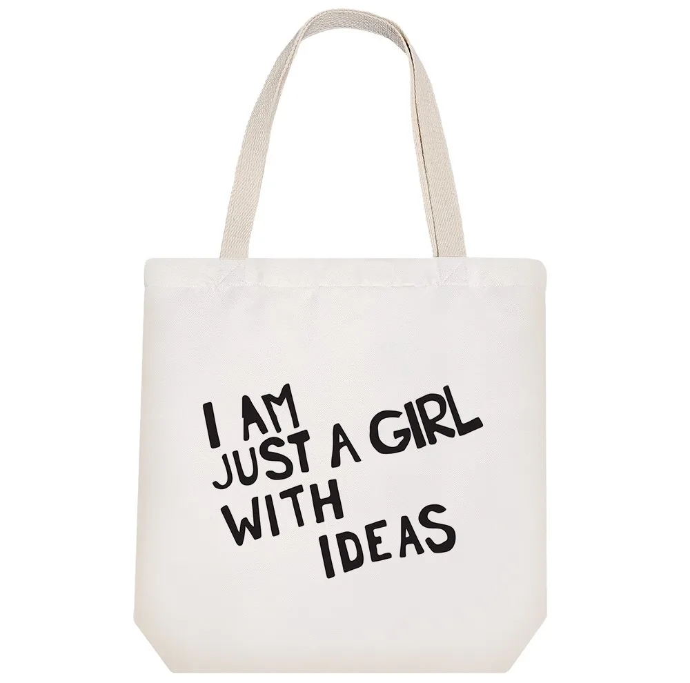 ساک خرید پارچه ای خندالو طرح I Am Just A Girl With Ideas مدل توت بگ کد 6997