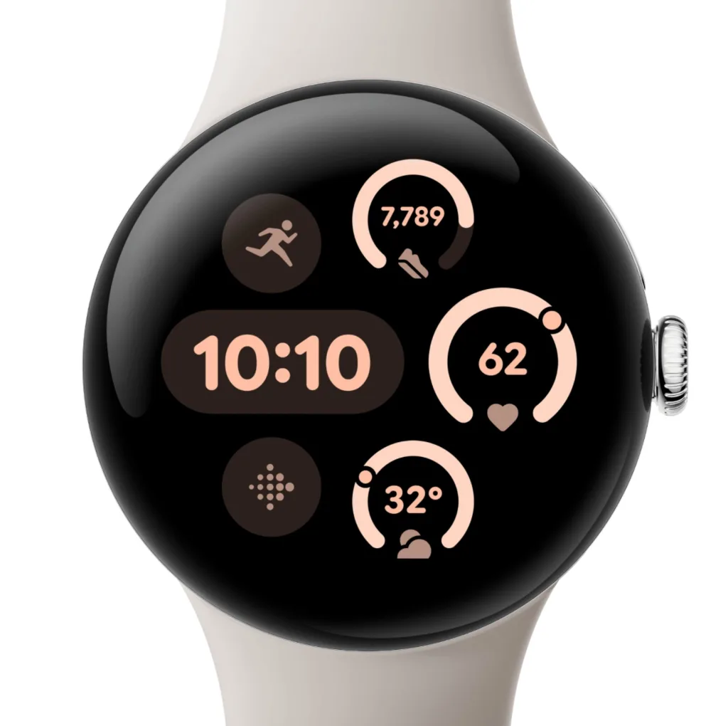 ساعت هوشمند 45 میلی‌متری گوگل مدل Pixel Watch 3 با بند سیلیکونی