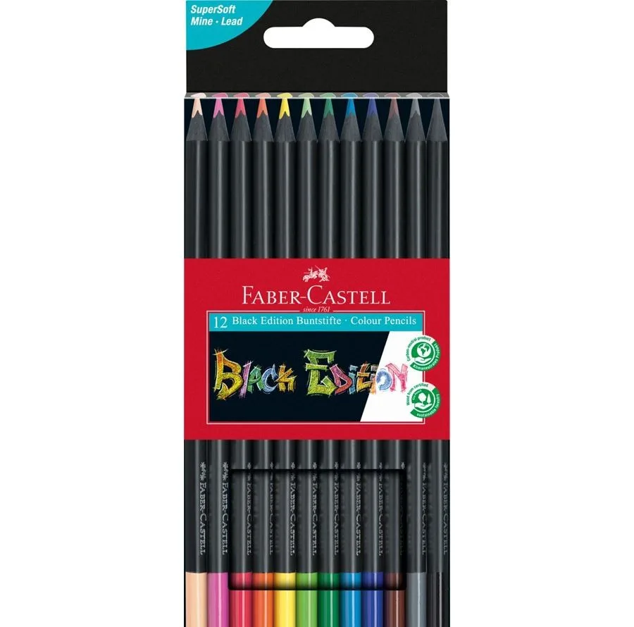 مداد رنگی 12 رنگ فابر کاستل مدل Black Edition