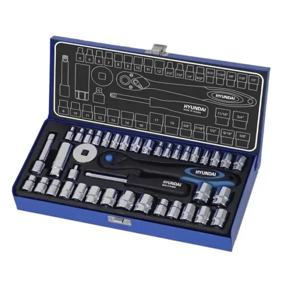 آچار بکس هیوندای مدل HT-9140 مجموعه 40 عددی
