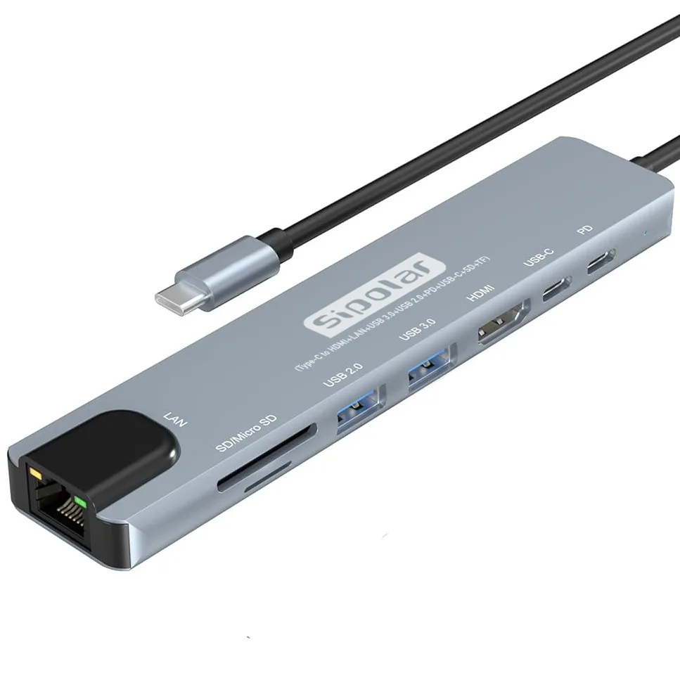 هاب 8 پورت USB-C به HDMI سیپولار مدل 8in1 SP-HU879