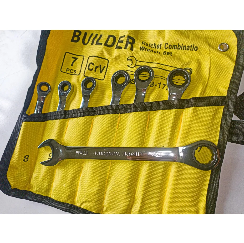 آچار یکسر تخت و یکسر رینگی جغجغه ای مدل FSD-859 مجموعه 7 عددی