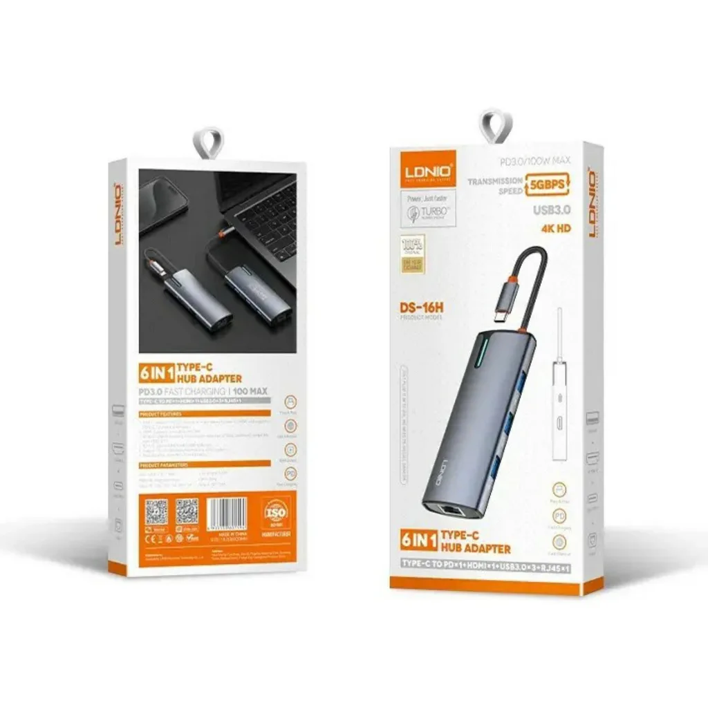هاب 5 پورت USB-C الدنیو مدل DS-15u