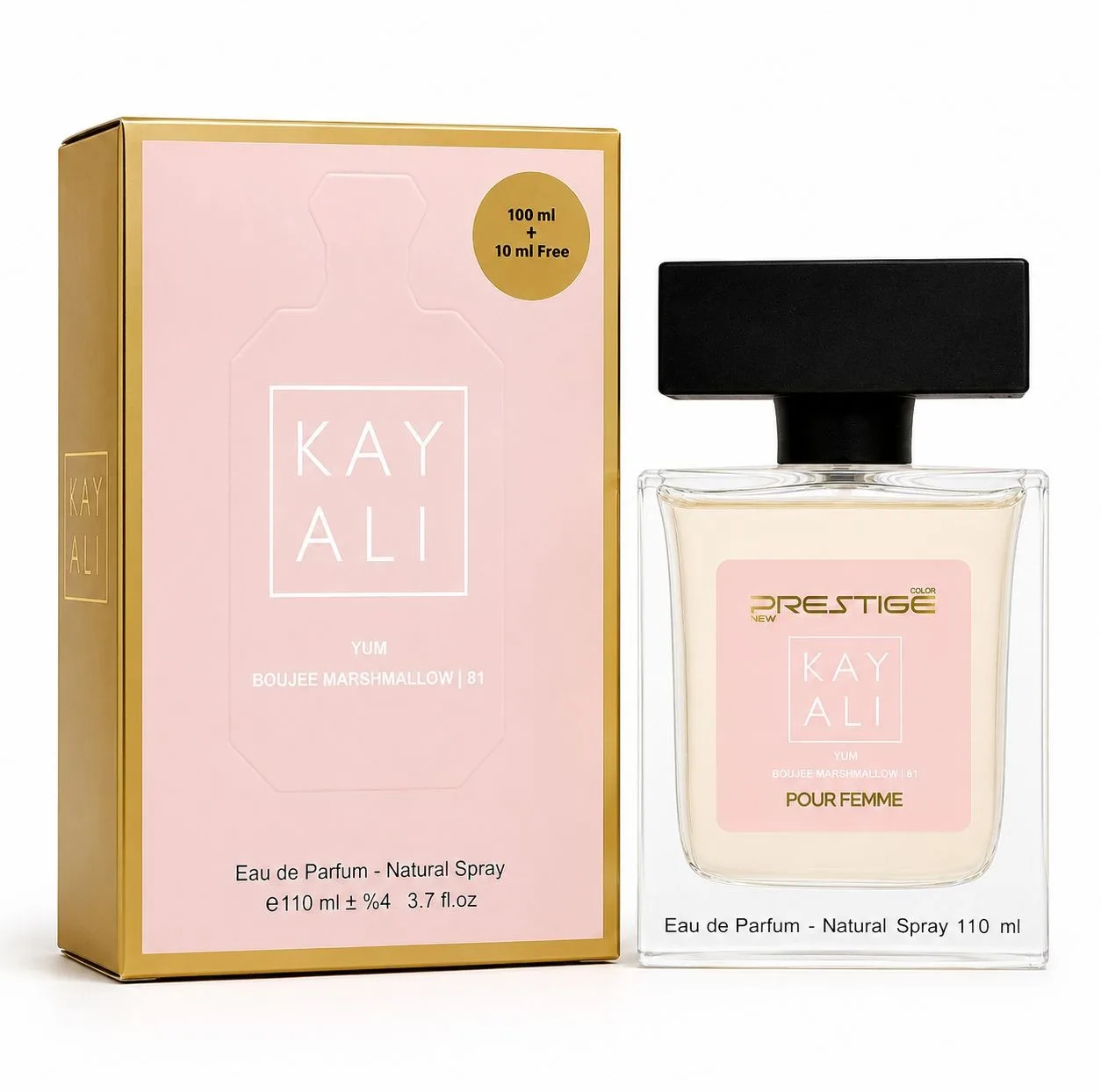 ادوپرفیوم زنانه نیو پرستیژ کالر مدل Kayali Marshmallow  با رایحه گرم حجم 110 میلی‌لیتر
