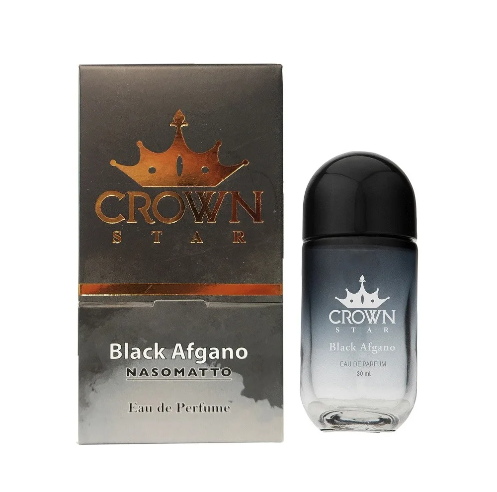 ادو پرفیوم مردانه کراون استار مدل Black Afgano با رایحه گرم و تلخ حجم 30 میلی لیتر