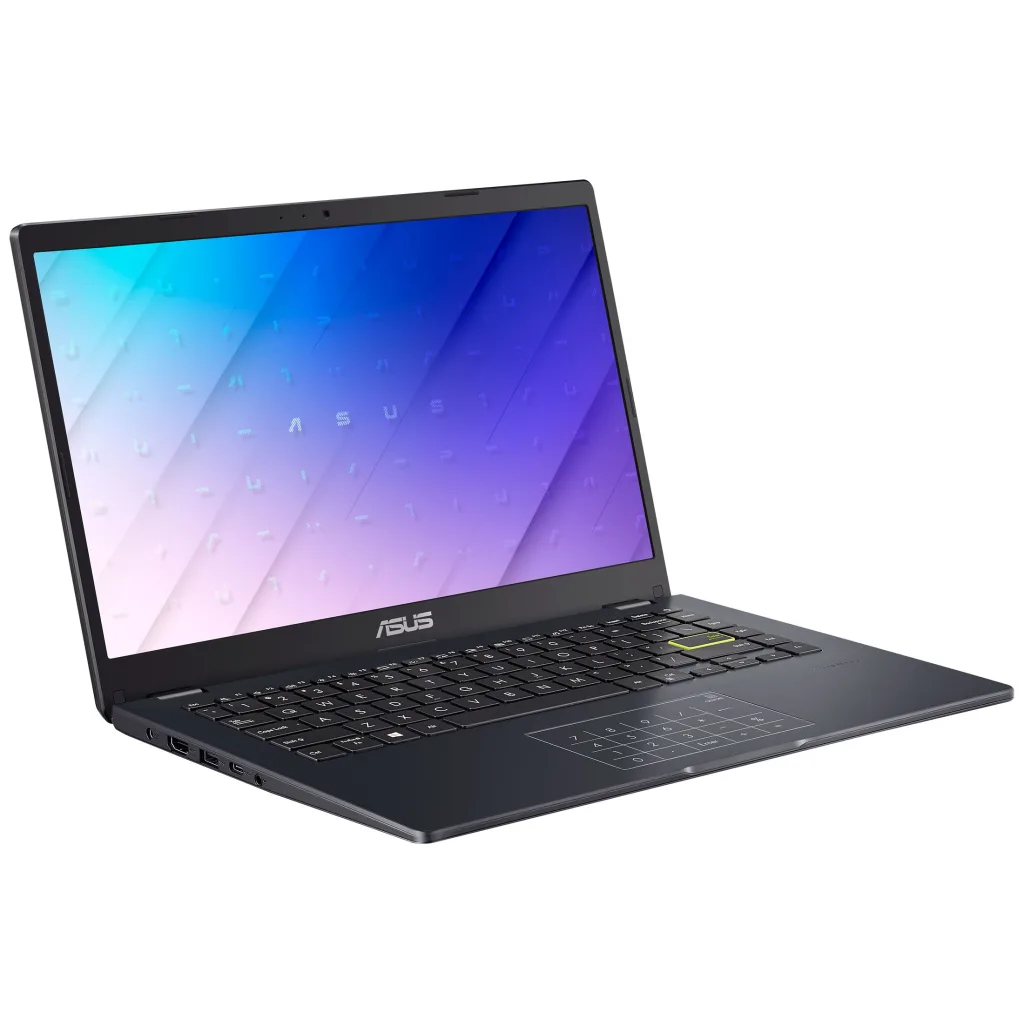 لپ‌تاپ ایسوس مدل Vivobook Go 14 E410KA-CL464 با پردازنده Celeron N4500، رم DDR4 4GB با فرکانس 3200MHz، حافظه هیبریدی با ظرفیت 256GB حافظه SSD و 64GB حافظه eMMC، نمایشگر لمسی 14 اینچ TN با وضوح Full HD، دارای نامبرپد دیجیتال، سیستم‌عامل Windows، کاستوم شده